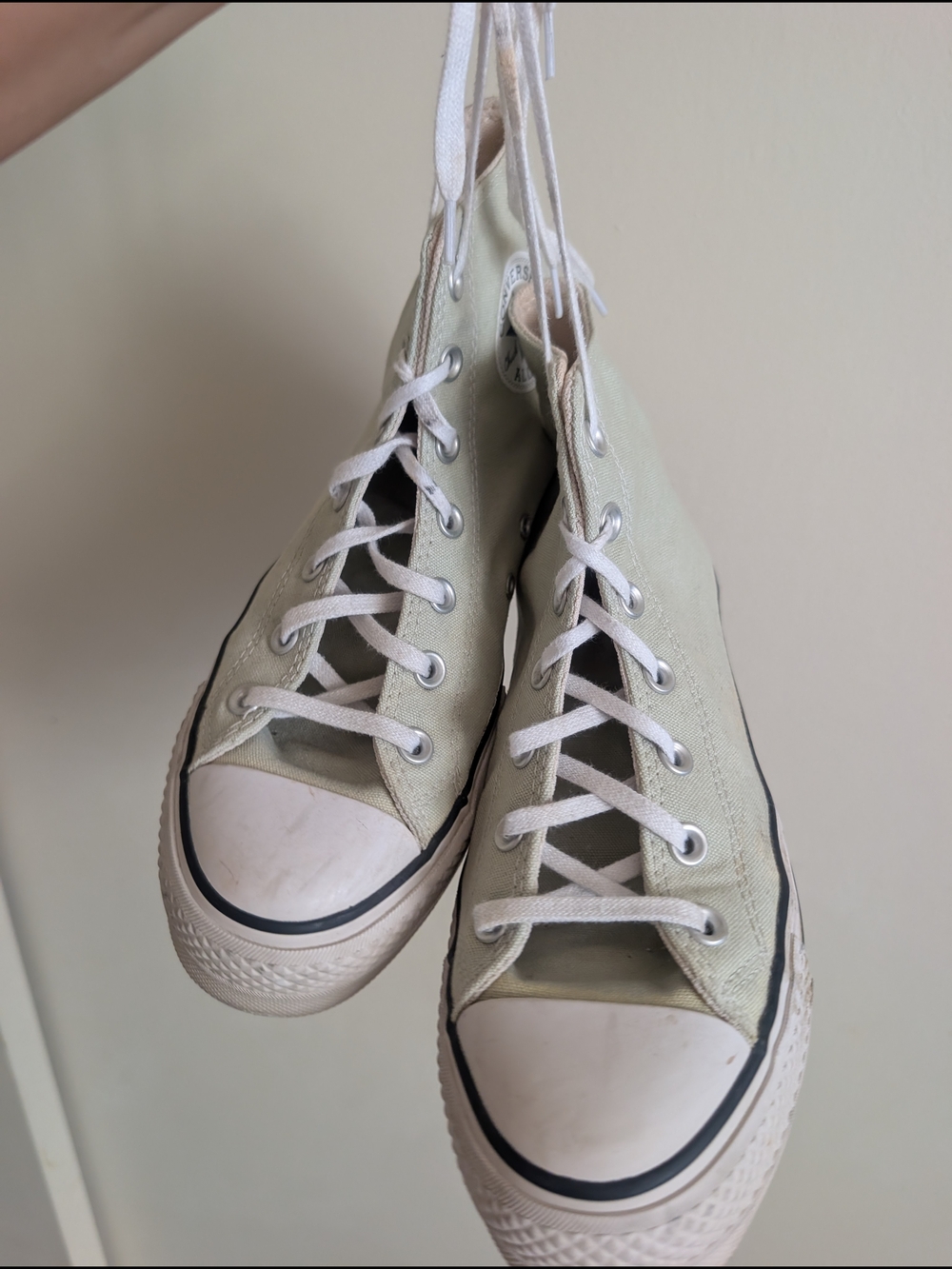 Converse High Top Sneakers in Pale Sage Green - Picture 7 of 8
